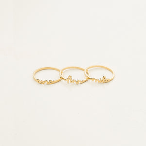 Dainty Artisan Script Name Ring