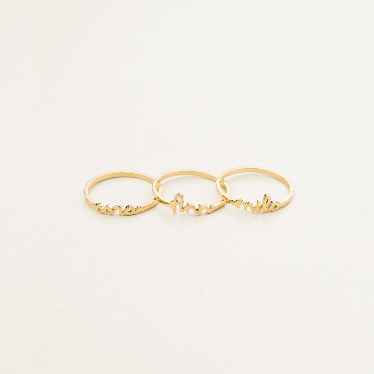Dainty Artisan Script Name Ring
