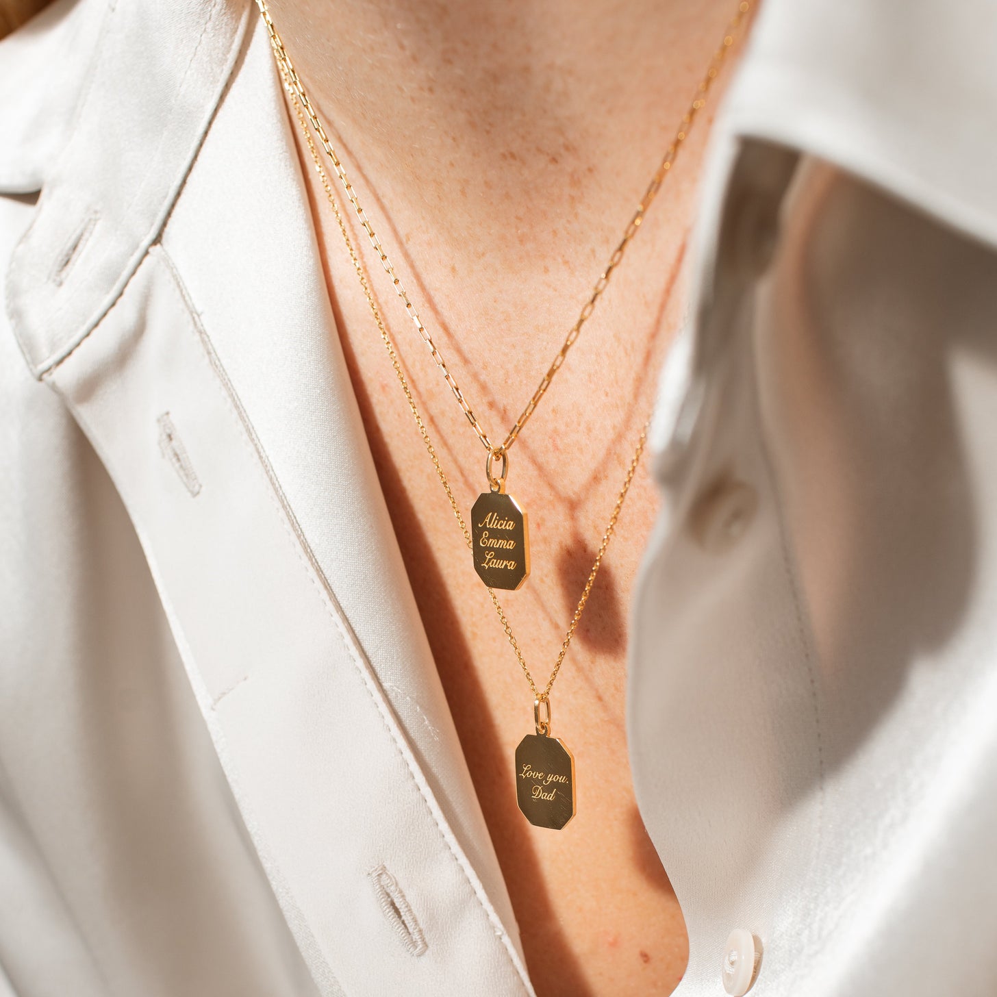 Classic Tag Engraved Necklace