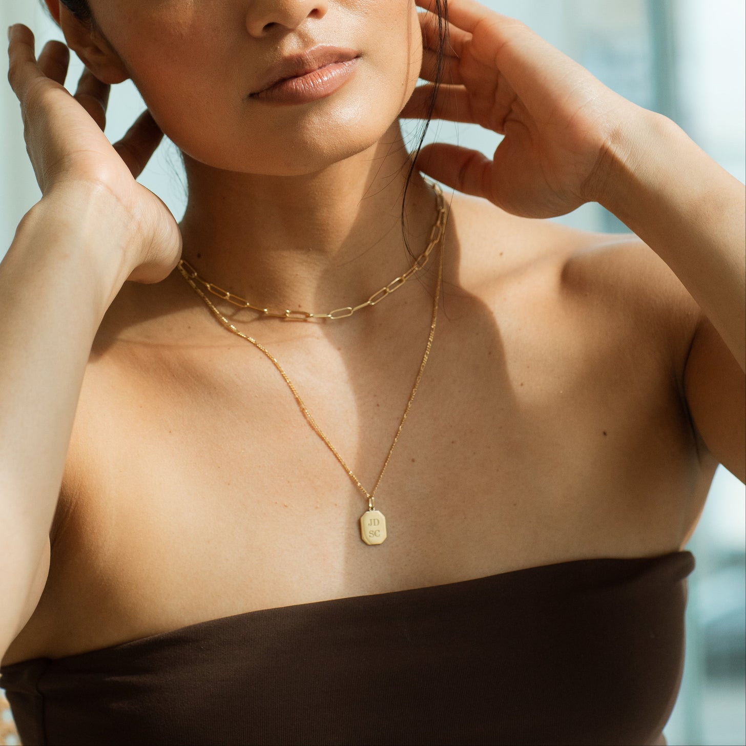 Classic Tag Engraved Necklace