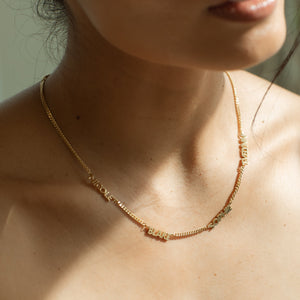 Modern Block Multi Name Necklace