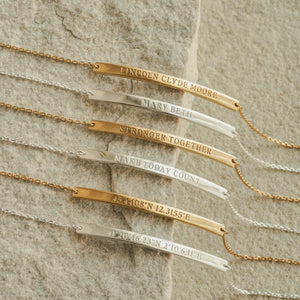 Long Slim Bar Engraved Bracelet