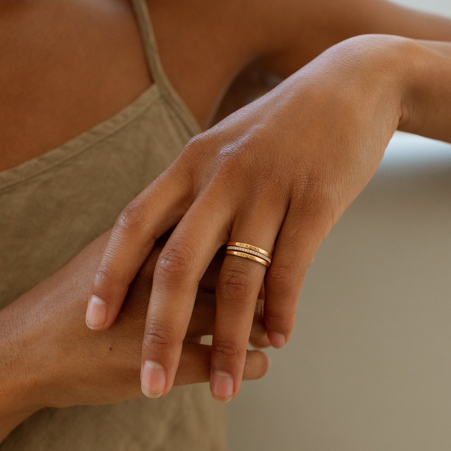 Dainty Band Engraved Ring