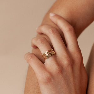 Dainty Artisan Script Name Ring