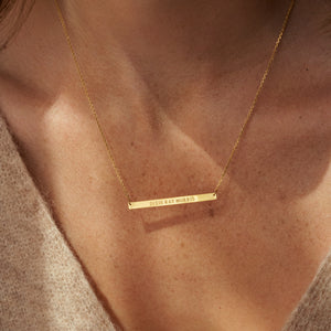 Slim Bar Engraved Necklace