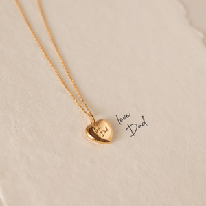 Edged Heart Handwriting Necklace