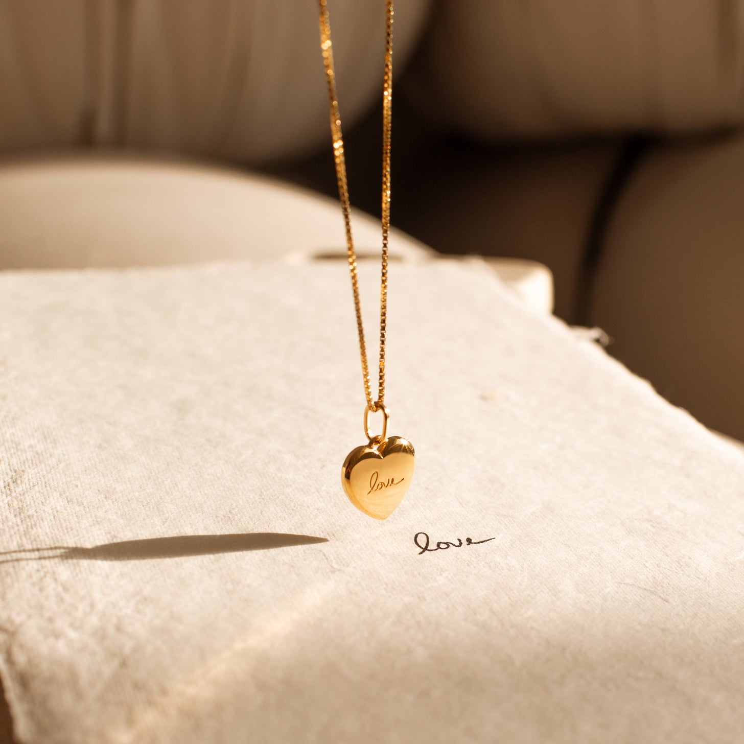 Edged Heart Handwriting Necklace