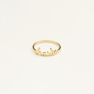 Dainty Cursive Name Ring