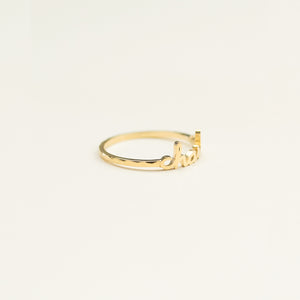 Dainty Cursive Name Ring