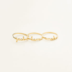 Dainty Cursive Name Ring