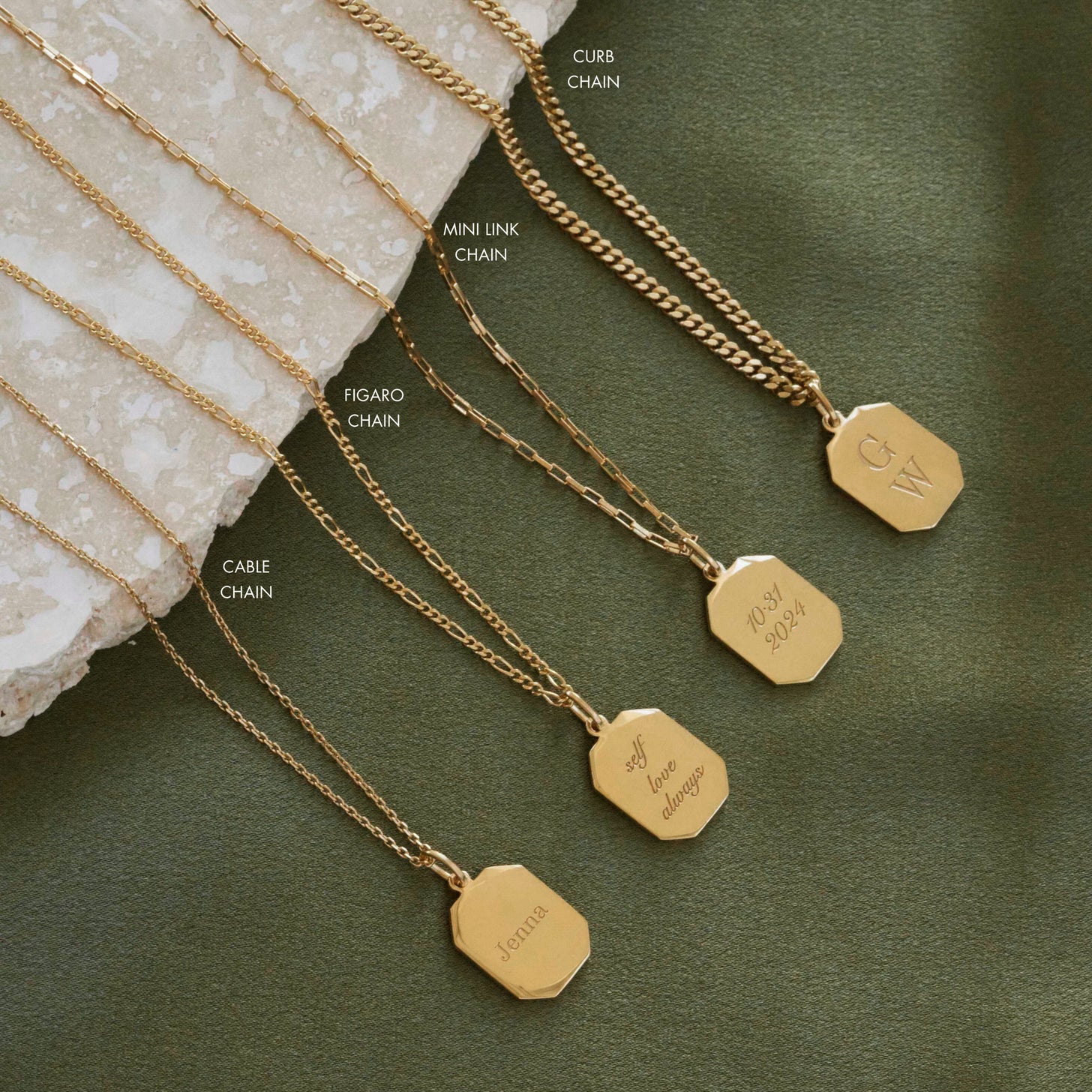 Classic Tag Engraved Necklace