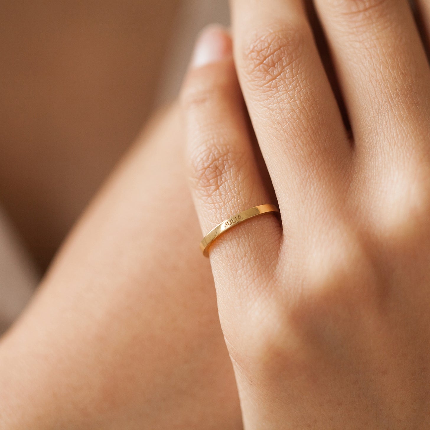 Dainty Band Engraved Ring