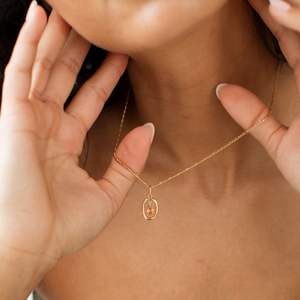 Floating Pear Birthstone Necklace