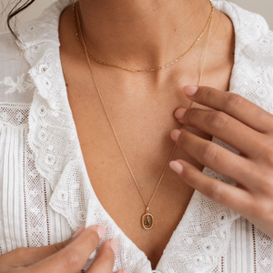 Floating Pear Birthstone Necklace