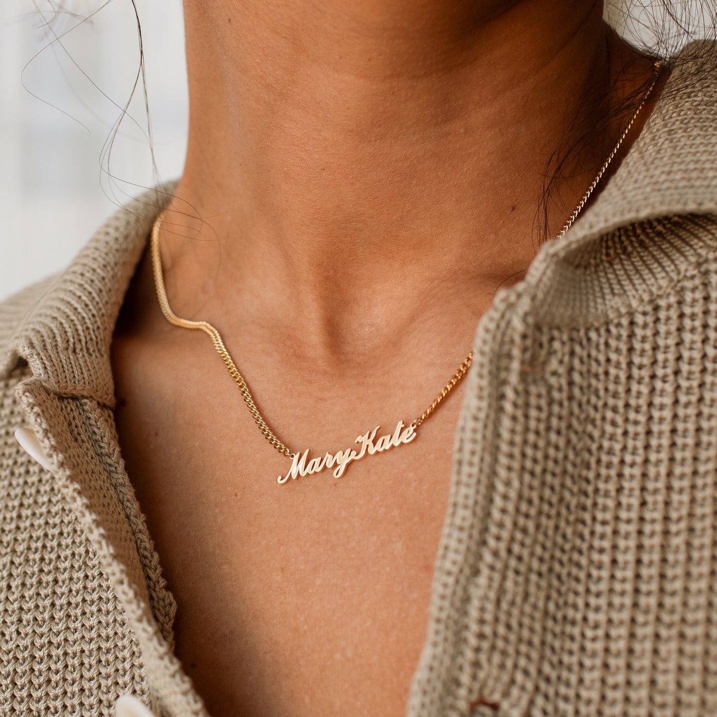 Heirloom Script Name Necklace