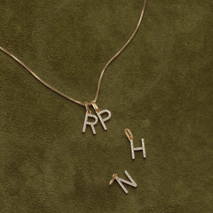 Pavé Minimal Sans Initial Charm Necklace