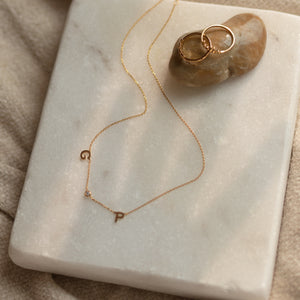 Two initials and a birthstone necklace. Show off your children's initials or partner's initials and their birthstone