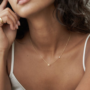 One letter and one stone custom necklace