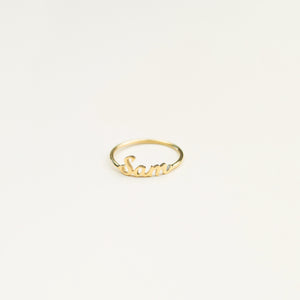 Classic Script Name Ring