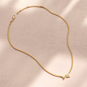 Whole necklace Nia Chinese Name Necklace with a bold curb chain and Mandarin Chinese name