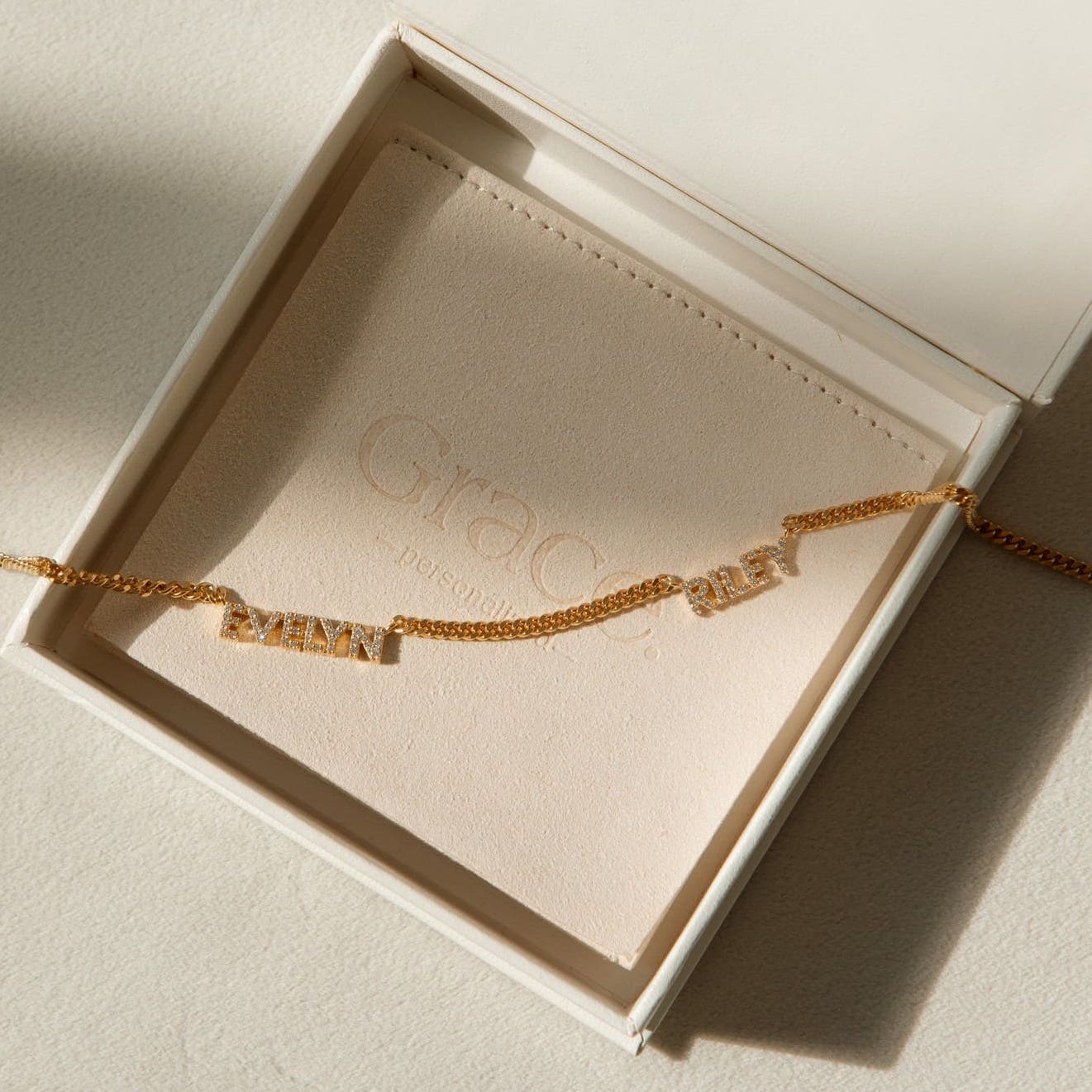 2-name necklace with pave letters