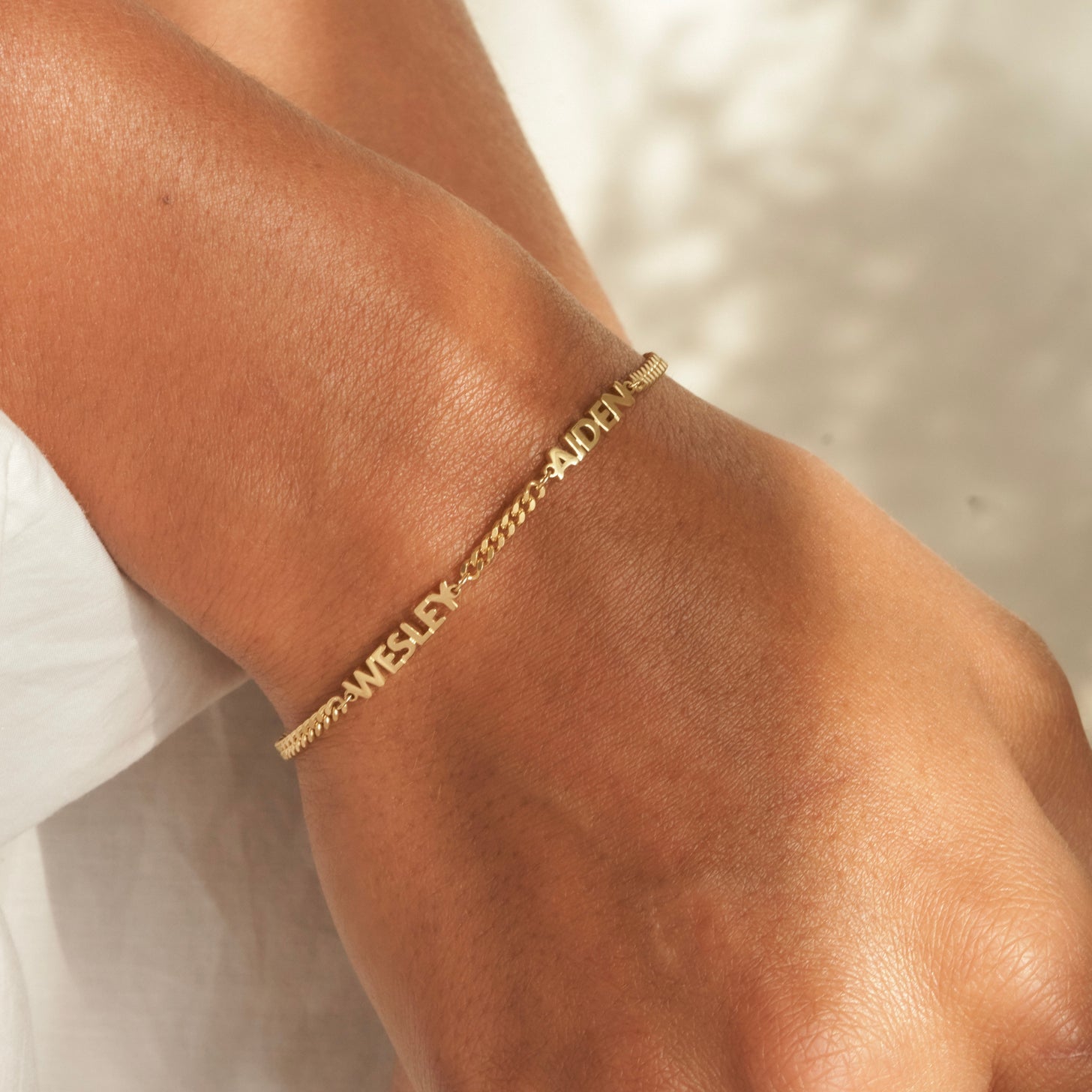 Modern Block Multi Name Bracelet