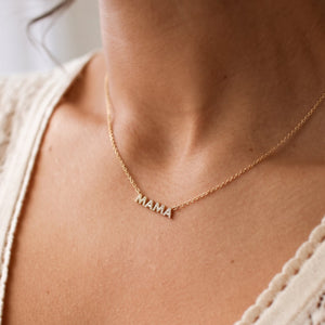 Pavé Modern Block Name Necklace