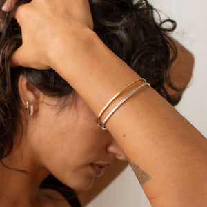 Gold and silver Rebecca Coordinate Cuff Bracelets with custom coordinates