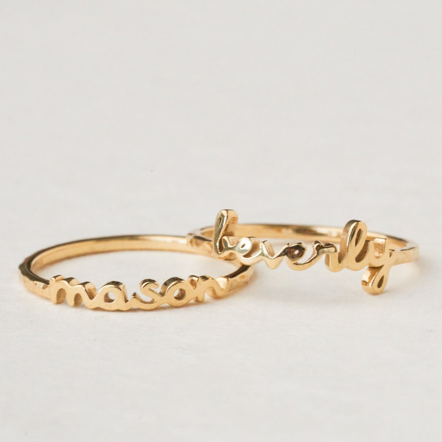 Dainty Artisan Script Name Ring