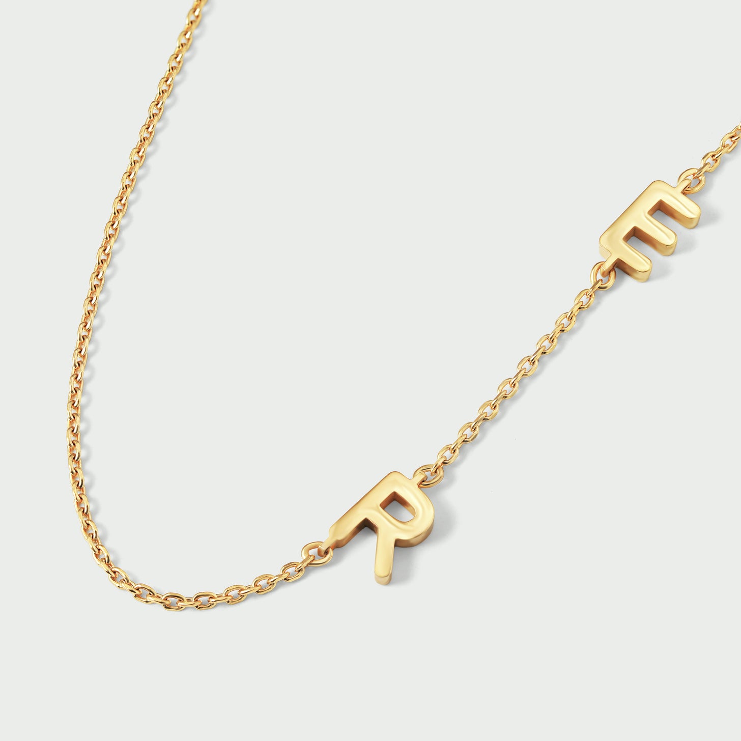 Sideway Spaced Letter Necklace