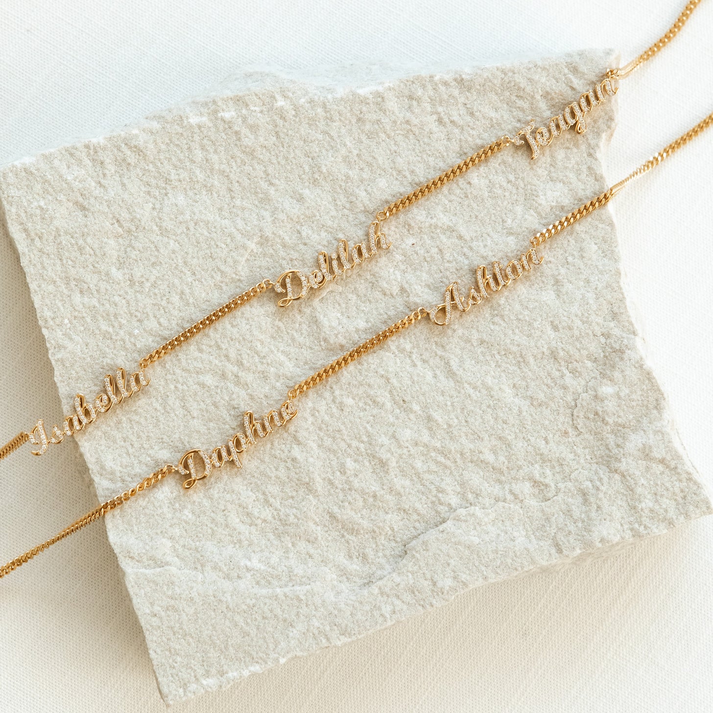 Pavé Classic Script Multi Name Necklace