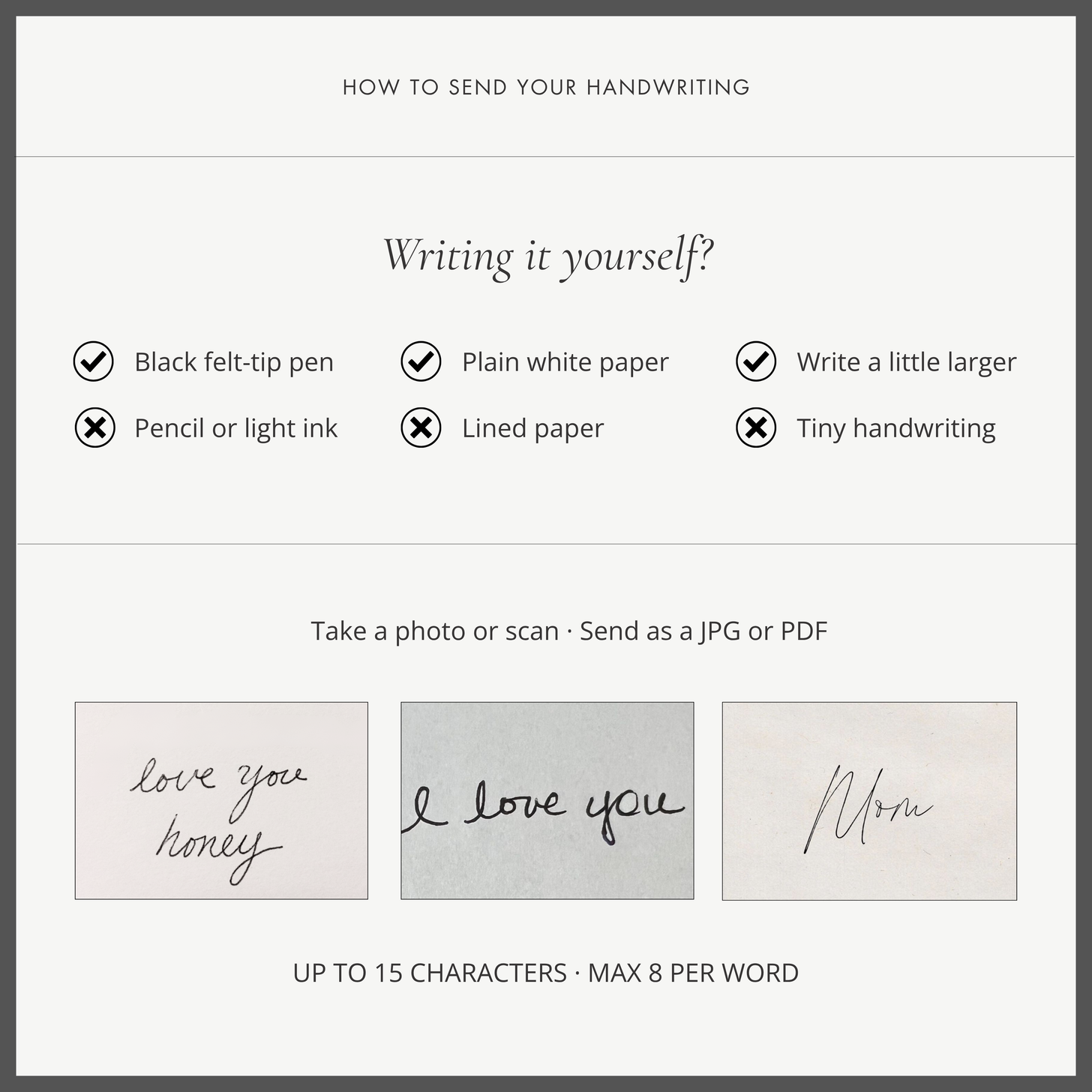 Edged Heart Handwriting Necklace