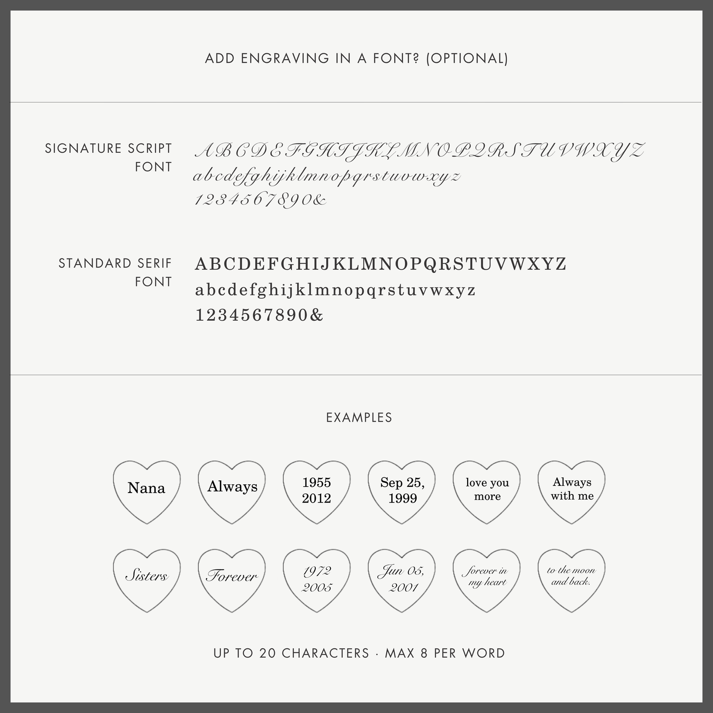 Edged Heart Handwriting Necklace