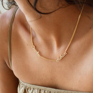 Pavé Classic Script Multi Name Necklace