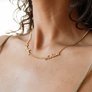 Pavé Classic Script Multi Name Necklace