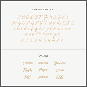 Pavé Fine Script Name Ring