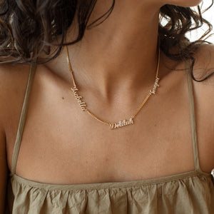 Pavé Classic Script Multi Name Necklace